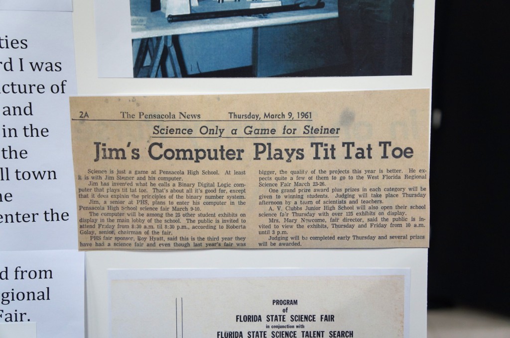 Jim Steiner's Tic-Tac-Toe Computer newspaper clipping from 1961