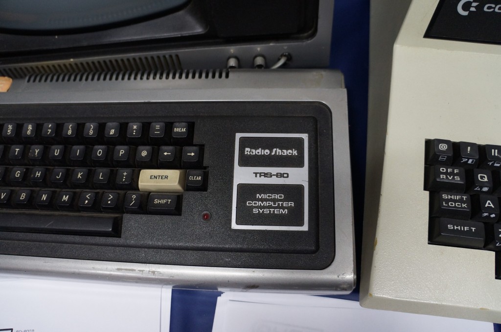 TRS-80 Name Plate on keyboard