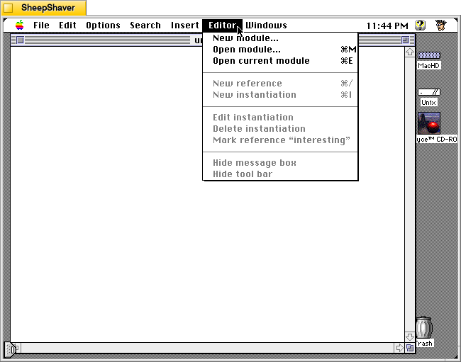 Kant Generator Pro for Macintosh, Editor menu