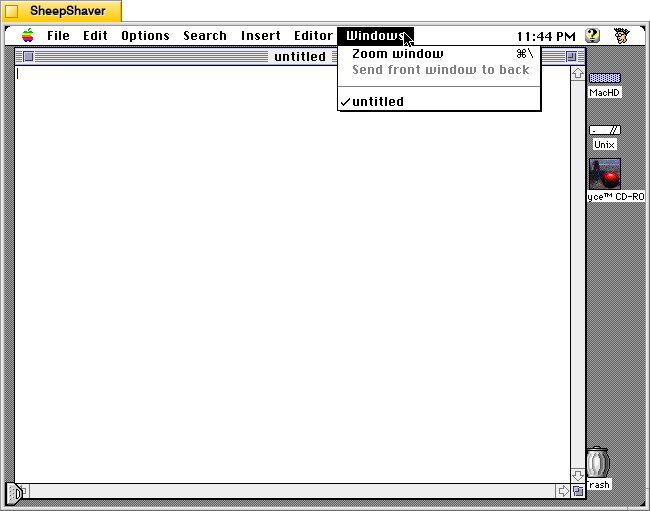 Kant Generator Pro for Macintosh, Windows menu