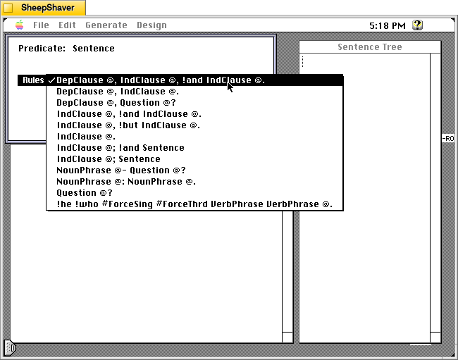 MacProse for Macintosh, Design window options.