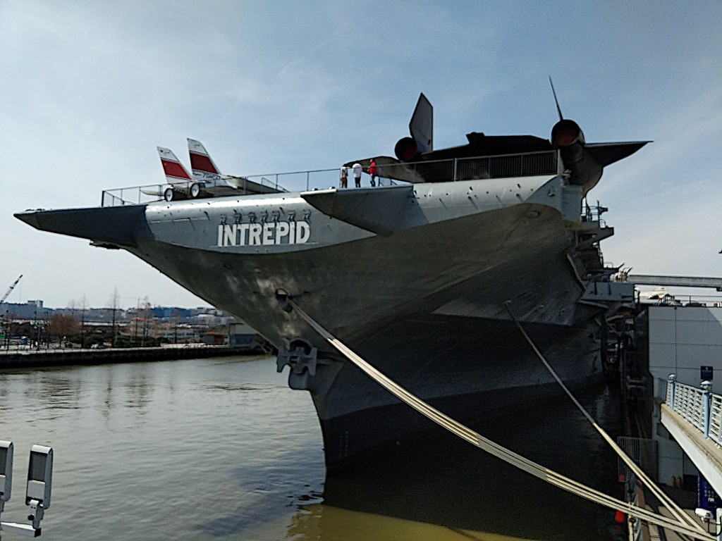 Intrepid Museum, WWII Aircraft Carrier turned Air and Space Museum, Manhattan, New York, Front of Ship