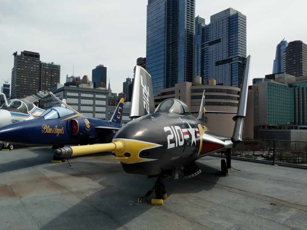 Intrepid Museum, WWII Aircraft Carrier turned Air and Space Museum, Manhattan, New York, Gumman F-9 Cougar