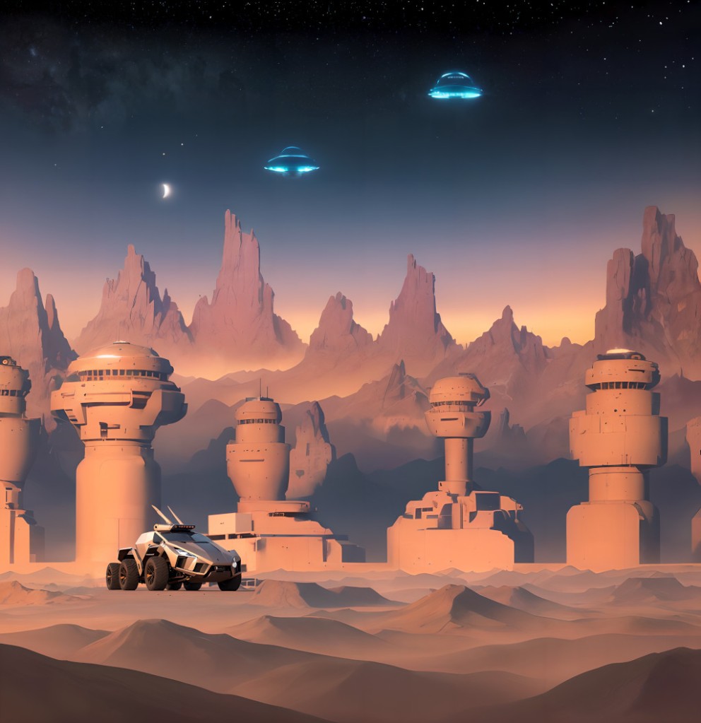 Moon Patrol game screenshot transformed with Stable Diffusion.