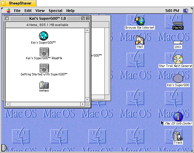 Kai's SuperGOO 1.0 folder on MacOS 8.1.
